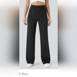 High waisted Halara Button Pants.  Black XL Petite.  Brand new with tags